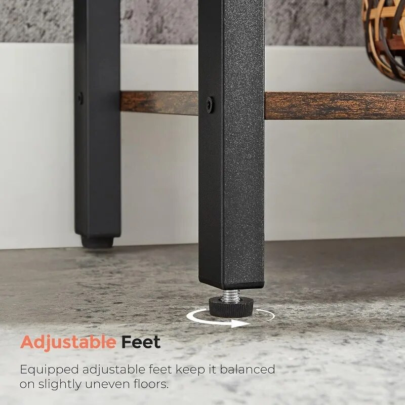 Adjustable feet on the bookcase leg