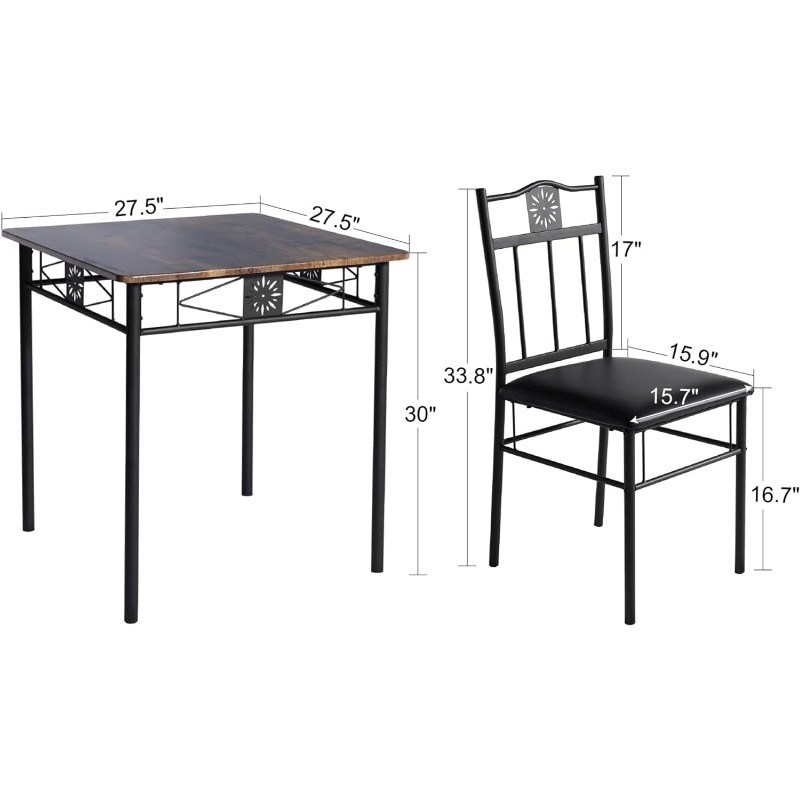 dimensions of table and chair