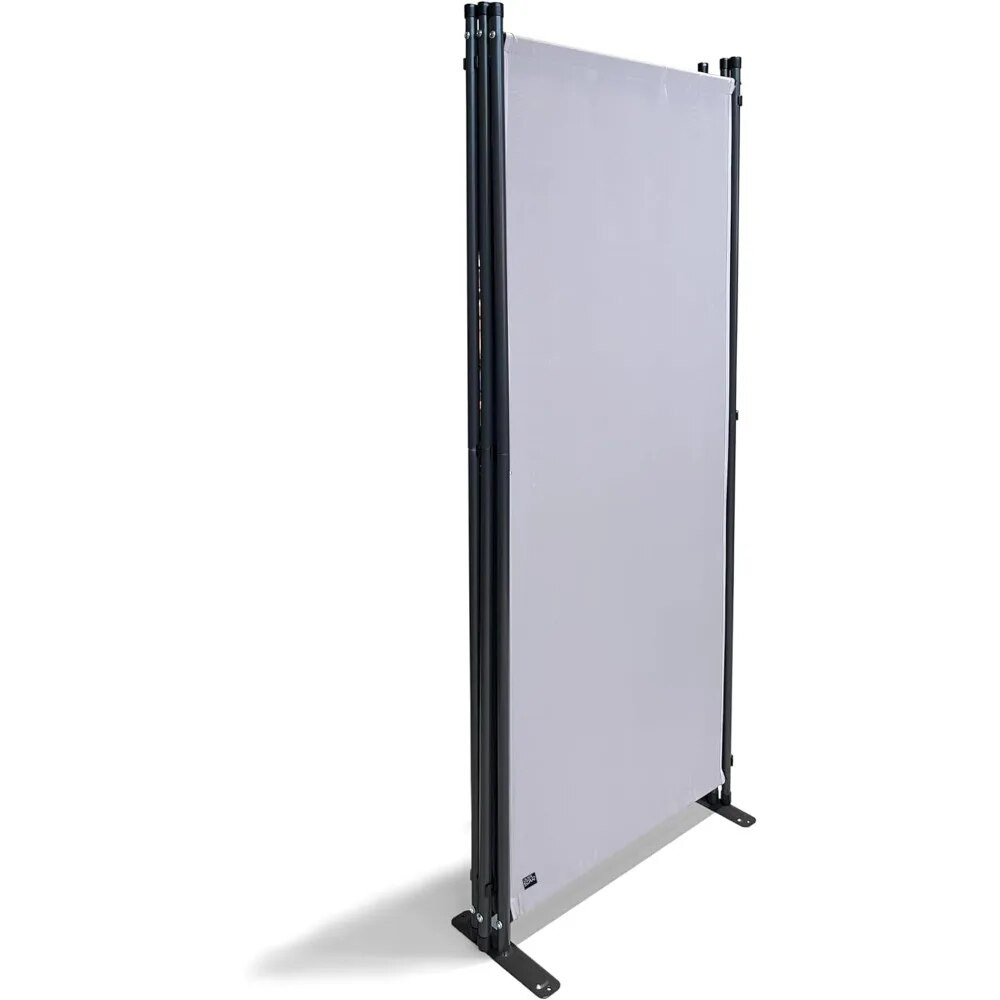 Side view of folded privacy screen with one panel visible