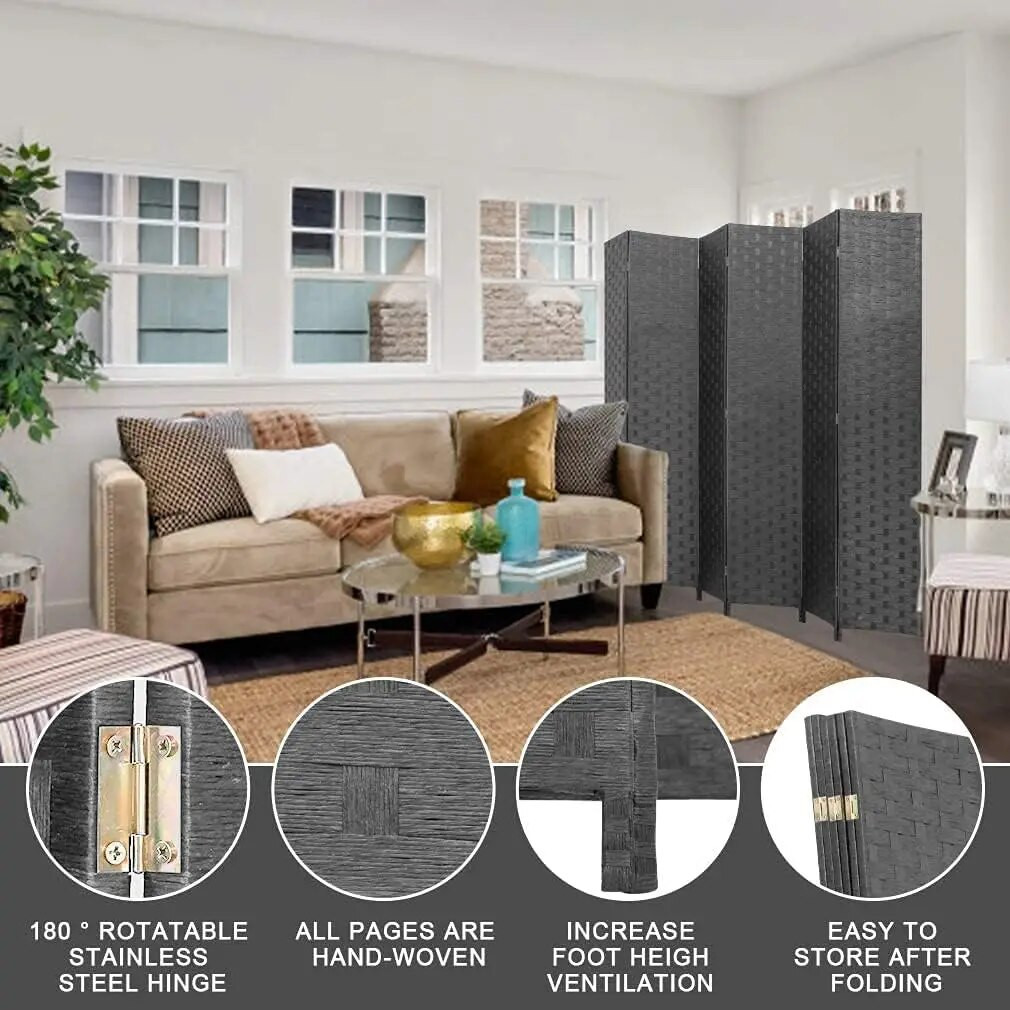 Living room setup with a large room divider deployed