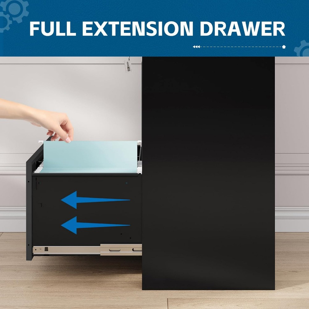 Full extension drawer demonstration with pull-out drawer
