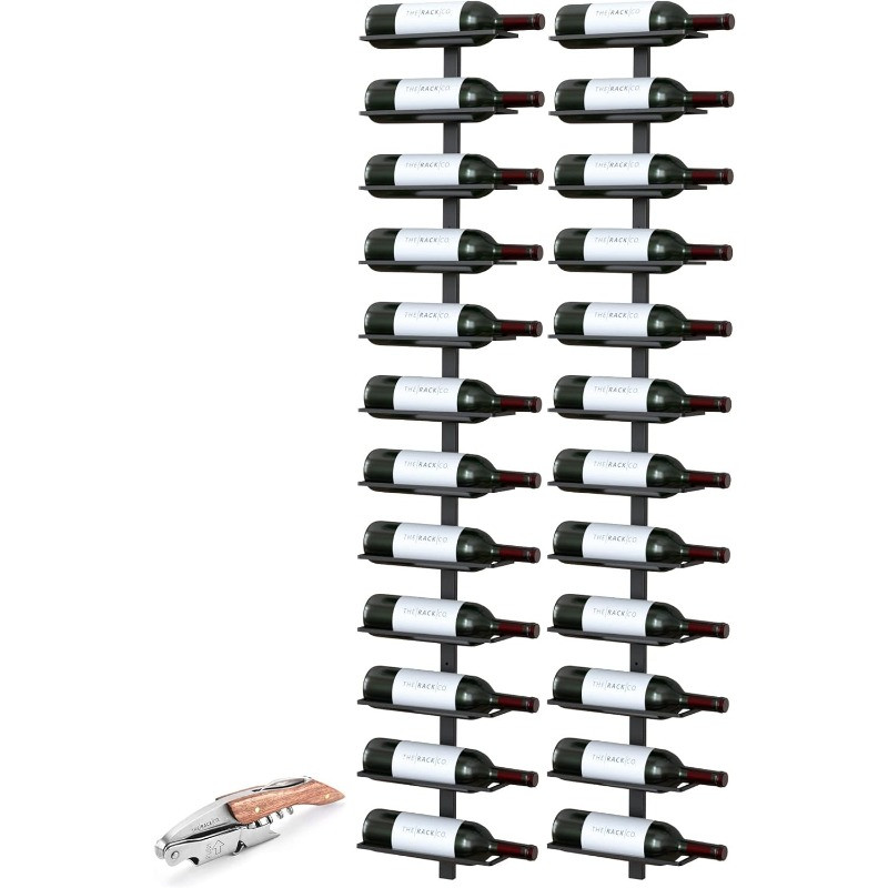 Tall wine rack with multiple bottle levels