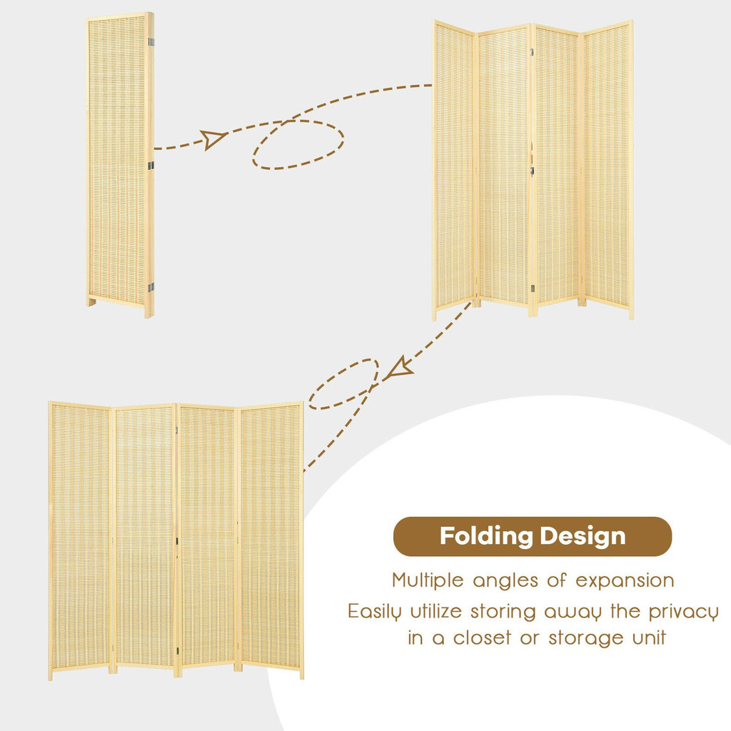 Folding design diagram of room divider with arrows