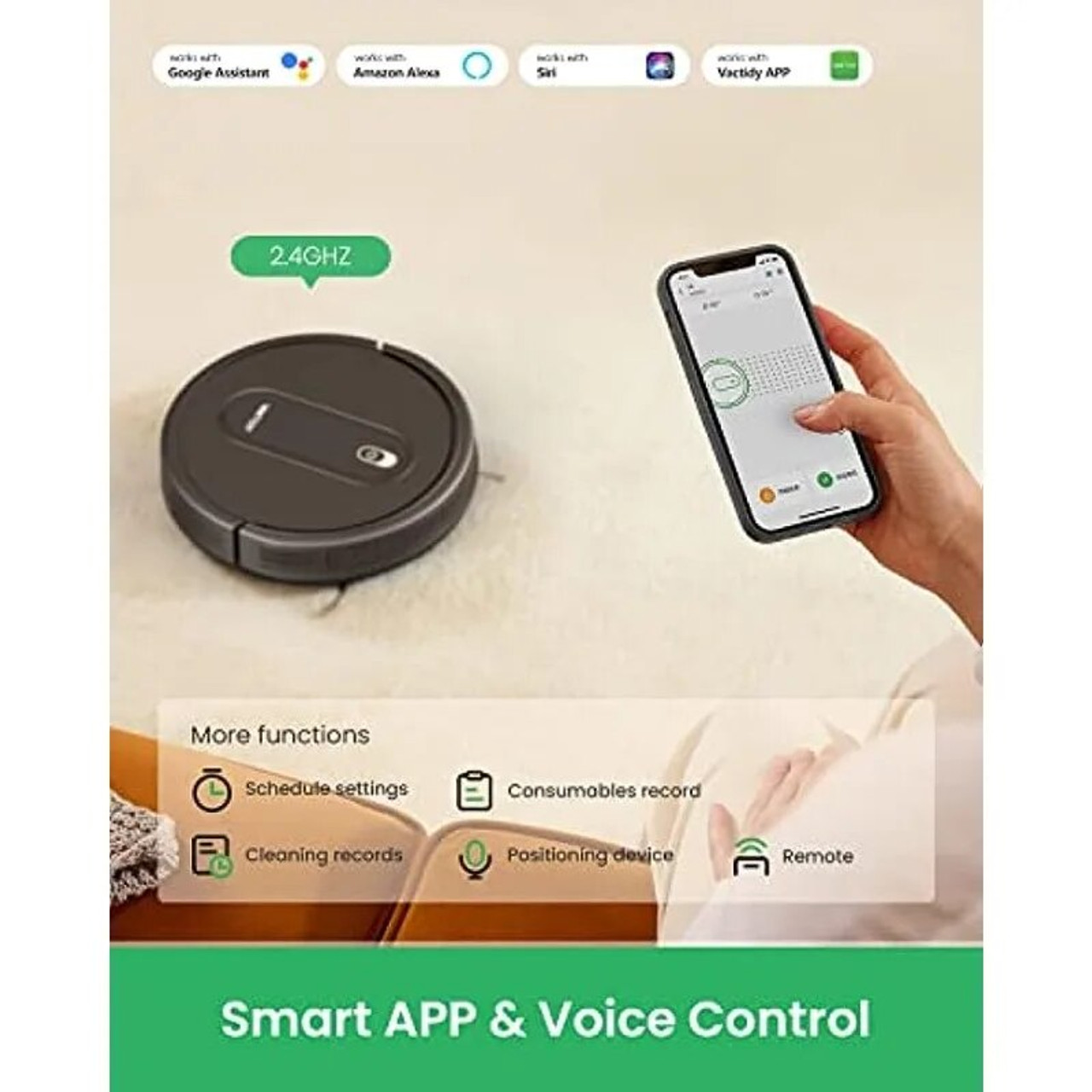 DCNB Sweeper robot, Slim, Quiet, Automatic SelfCharging Robotic Vacuum Cleaner With WiFi/App