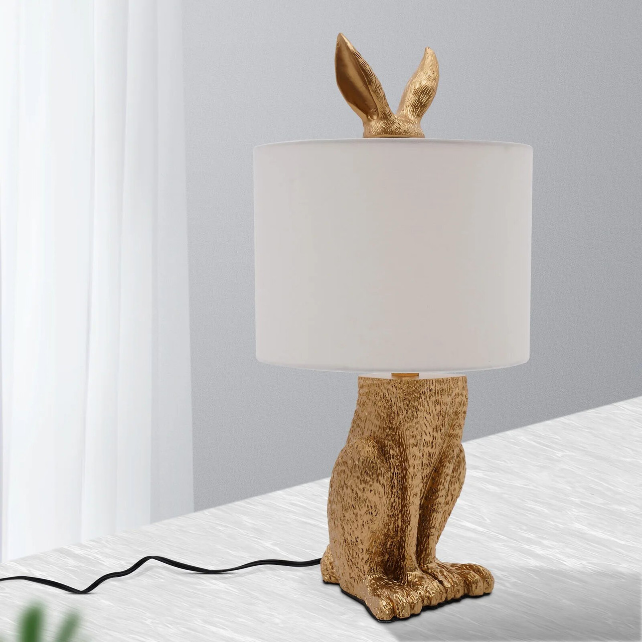 Nordic Modern Resin Rabbit Table Lamps Retro Industrial Desk Lights for ...