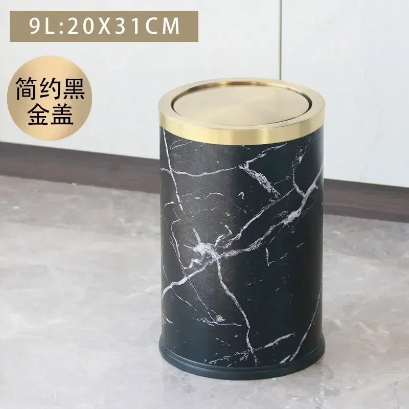 Stainless Steel Trash Can Gold Bathroom Bedroom Luxury Home Office ...