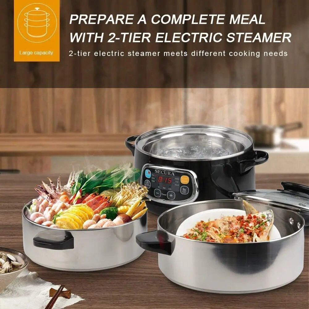 Secura 8.5 Quart Electric Food Steamer - Thumbnail 2