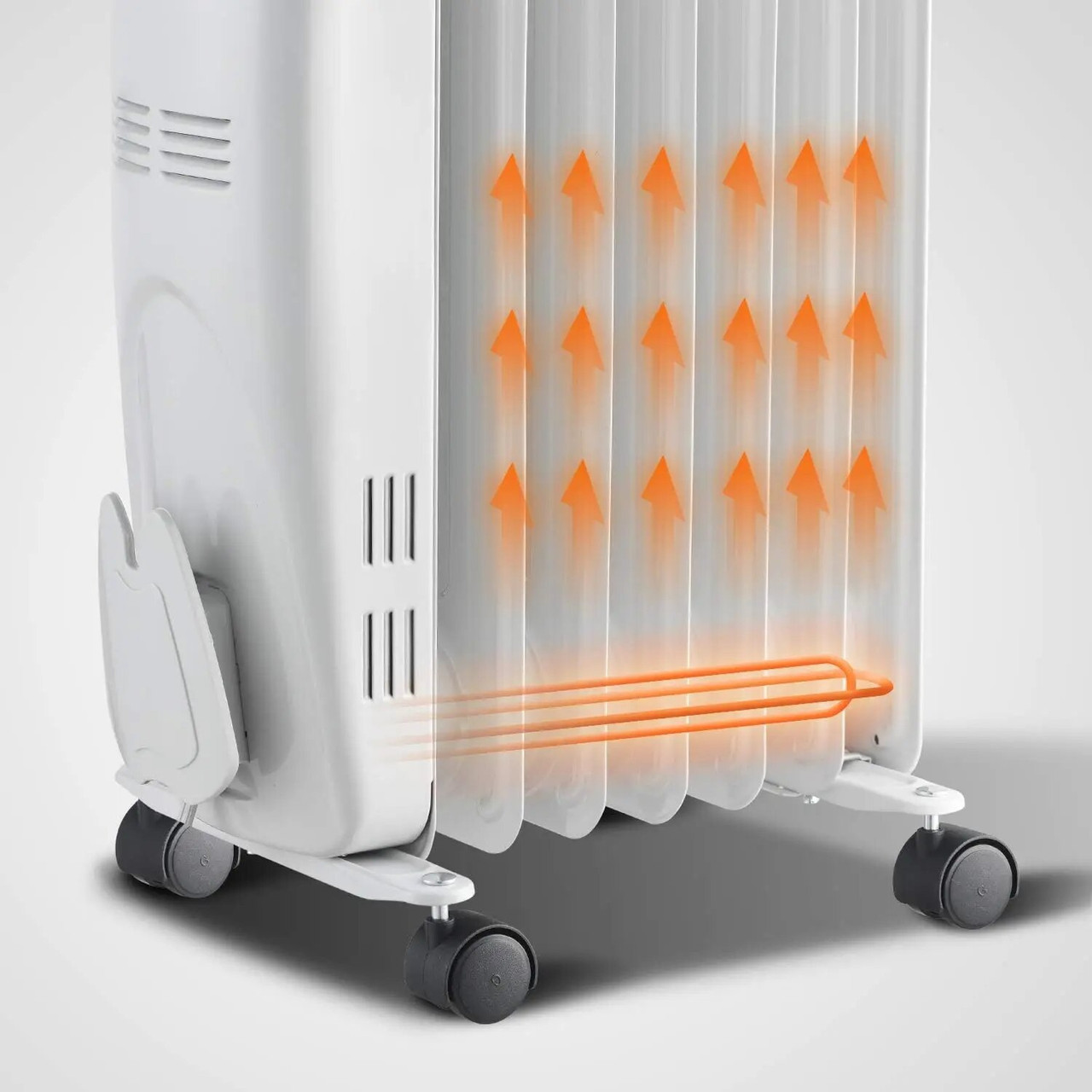 Room Radiator Portable Basic Electric Oil Filled Radiator, 1500W Portable Full Room Radiant ...