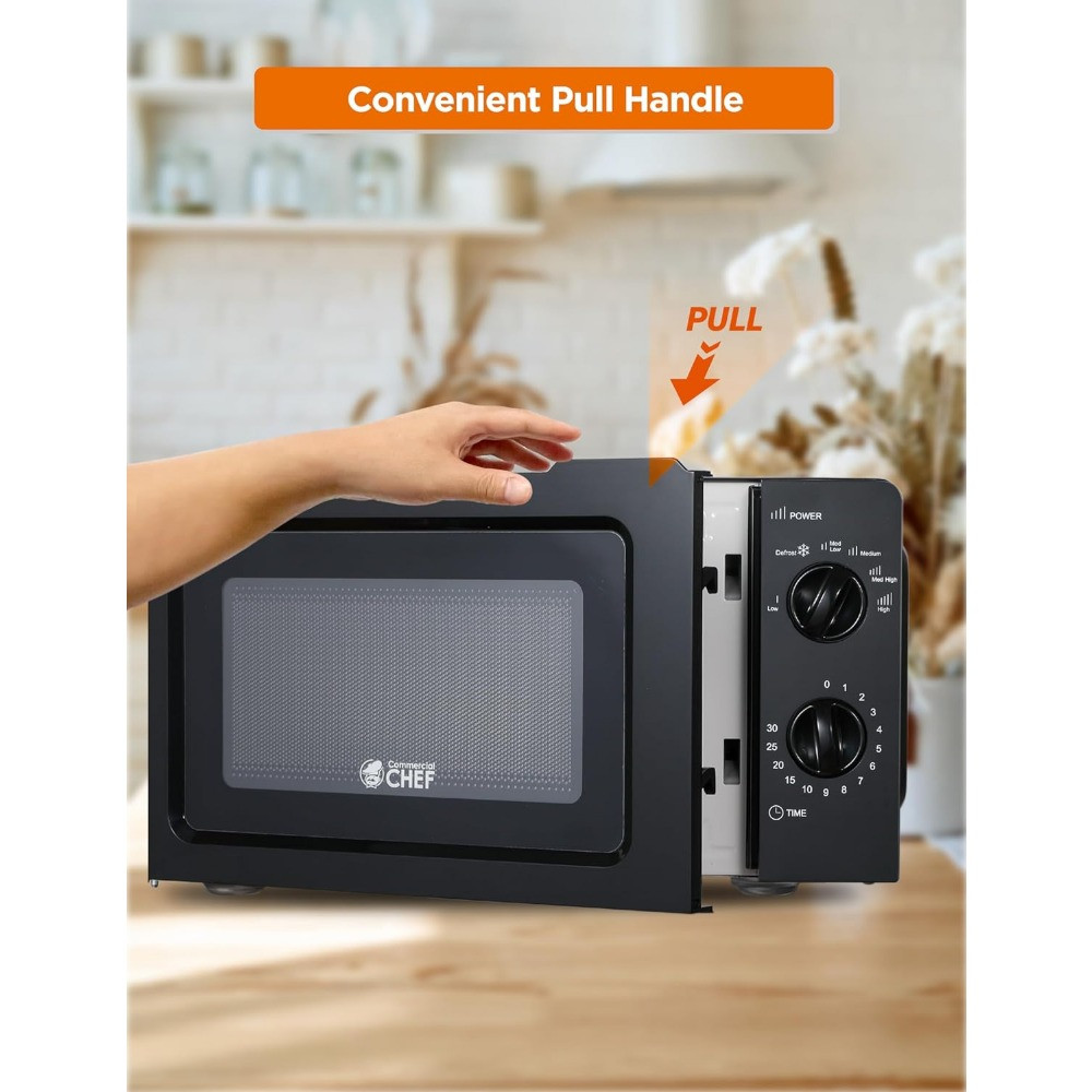 Cubic Foot Microwave with 6 Power Levels, Small Microwave with Grip