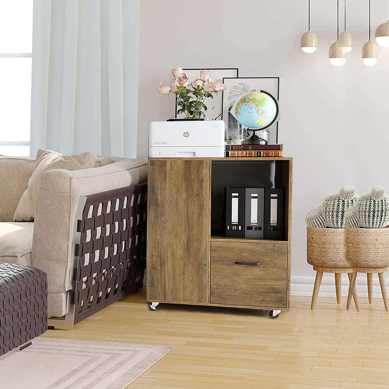 Roll Container Filing Cabinet Office Cabinet with Wheels Drawers and ...