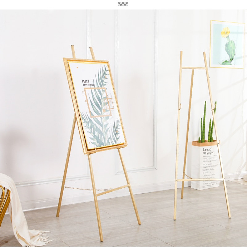 Golden Easel Wedding Banquet Easel Caballete De Pintura Metal Painting