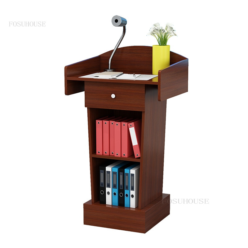 Modern Minimalist Reception Desks Multimedia Classroom Podium Commercial Podium Office Furniture