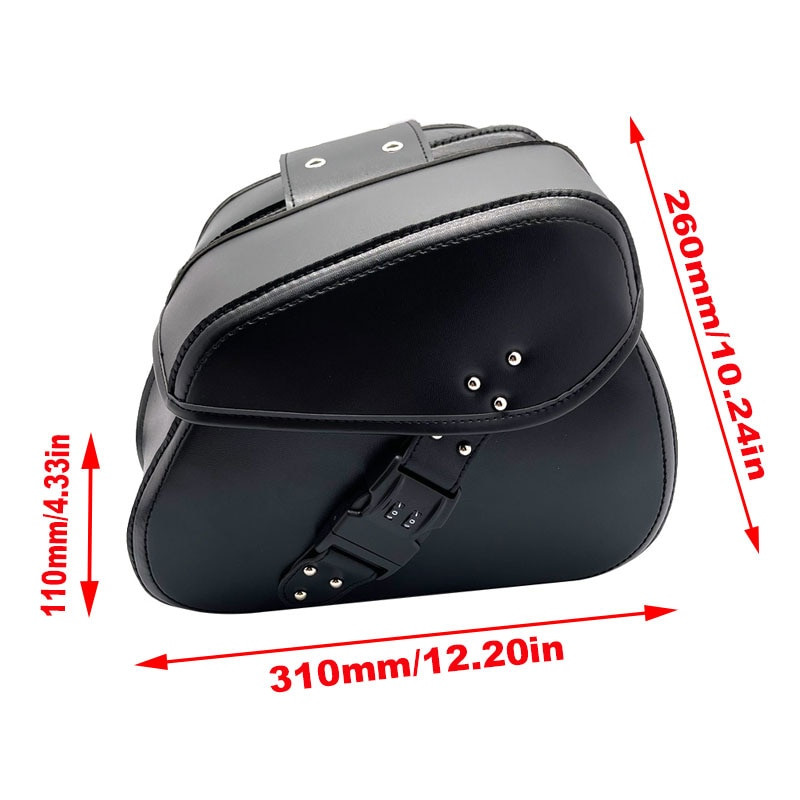 Left Right Universal PU Leather Motorcycle code lock Saddlebag Side ...