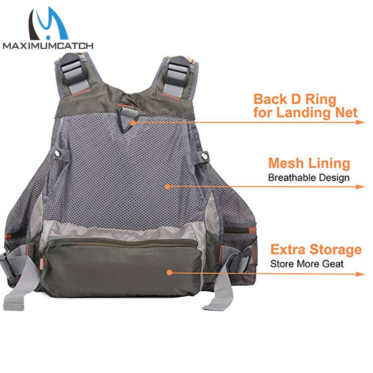 Maximumcatch Fly Fishing Vest With Multifunction Pockets Adjustable ...