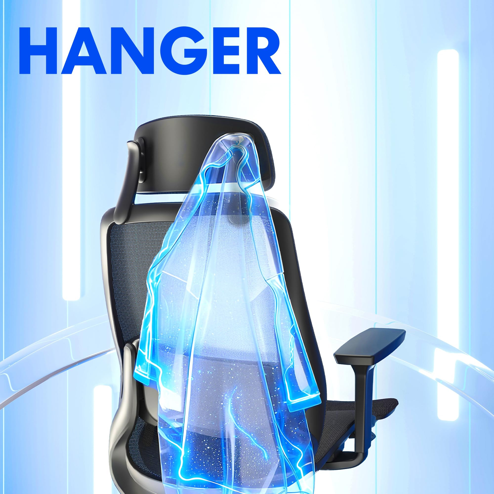 Heated massage feature on high-back office chair
