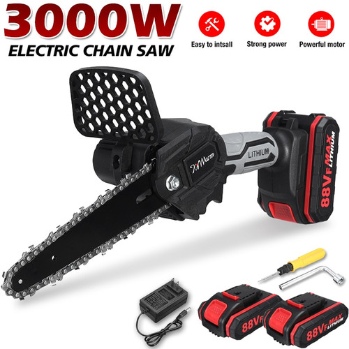 3000W 6 Inch 88V Mini Electric Chain Saw Woodworking Pruning Chainsaw Garden Trimming Saw Power Tools for Makita 