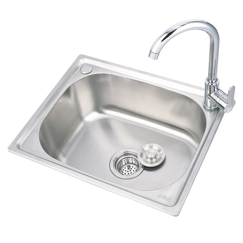 1.1mm 2022 Best Thickened Sink 304 Stainless Steel Sink  Kitchen Sink Single Sink Basin Sink Single  Large Single Slot Set WY5