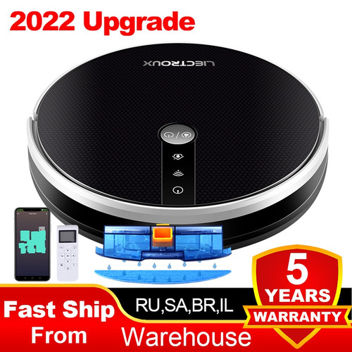 LIECTROUX C30B Robot Vacuum Cleaner, with Memory, Wifi APP Control,6000pa Suction Power, Smart Electric Water Tank