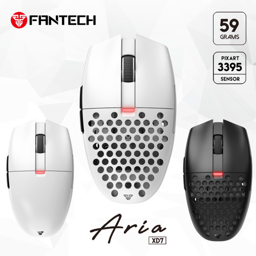 FANTECH Aria XD7 Wired&Wireless Gaming Mouse PIXART 3395 26000DPI 650ips 50G GM8.0 TTC Gold Encoder 59g Lightweight Mice For PC