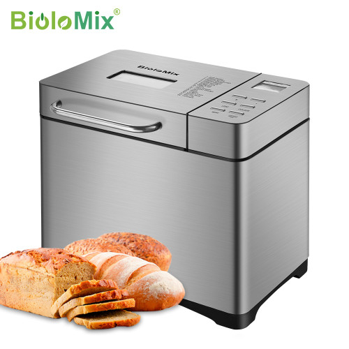 Biolomix Stainless Steel 1KG 19-in-1 Automatic Bread Maker 650W Programmable Bread Machine 