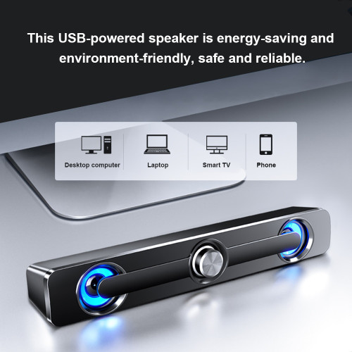 Computer Speaker USB Wired Powerful Bar Stereo Subwoofer Bass Speaker Surround Sound Box for PC Laptop Phone MP3 MP4