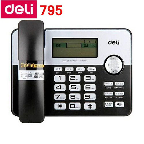 Deli 795 seat type telephone set corded telephone Horizontal type family numbers memory office home telephone  set Pregnant