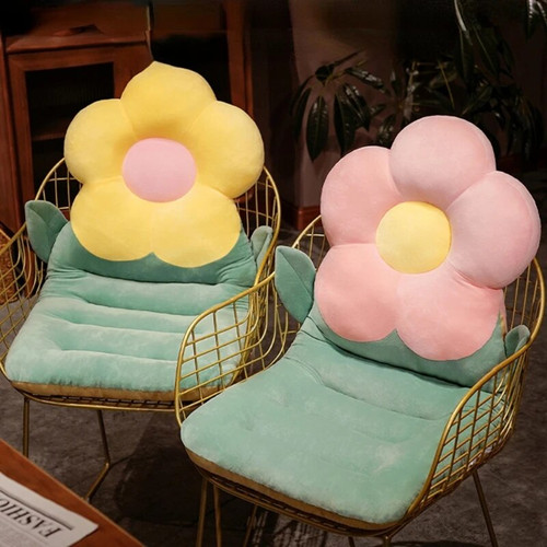 Cushion Plush Pp Cotton Household Office Chair Cushion Waist Support Cushion Integrated Cute Flowers Simple  Modern Bedding 1Pc