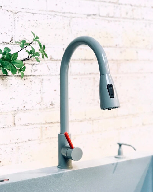 Smog blue faucet kitchen sink universal splash-proof rotatable hot and cold double dish basin pool manual color matching