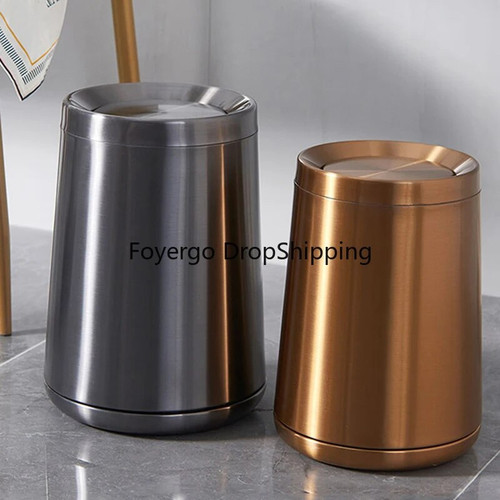 Bathroom Round Trash Bin Gold Sorting Office Basket Trash Can Kitchen Home Office Storage Trash Can Compost 