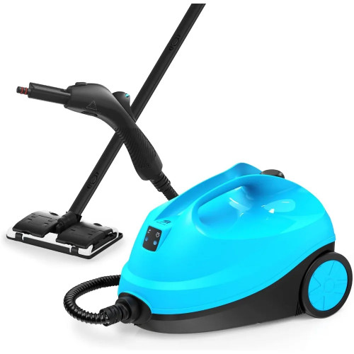 Steam Cleaner, Steam Mop with 21-Piece Accessory Set, 1.5L Capacity 1500W Handheld Steamer Carpet Cleaner 16.4ft Power Cord,Blue