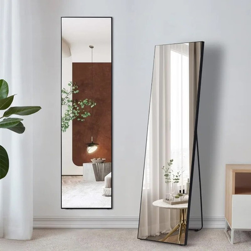 Full Length Floor Mirror, Free Standing Body Hanging Large Dressing Leaning Against Wall Mounted Big Mirror, 63"x16"