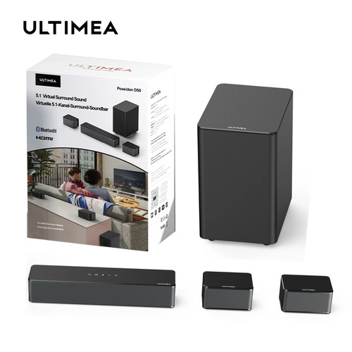 ULTIMEA Poseidon D50 - 5.1 Surround Soundbar, 3D Surround Sound System, Soundbar for TV sets with Subwoofer and Rear Speakers