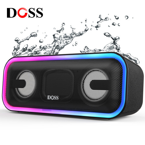 DOSS Bluetooth Speaker Powerful 24W Stereo Bass & Subwoofer Sound Box Waterproof Multiple Color Light Portable Wireless Speakers