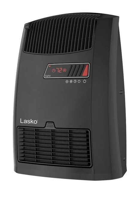 Lasko 1500W Electric Ceramic Space Heater with Timer and Thermostat, CC13700, Black