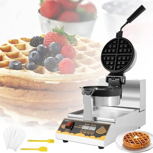 WICHEMI Waffle Maker Commercial Belgian Waffle Maker Belgium Waffles Iron Machine 180° Rotating Flip Waffle Machine Intelligent