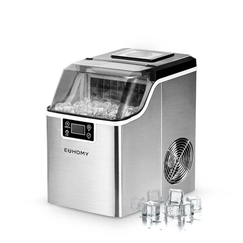 EUHOMY Ice Cube Maker Machine Countertop, 2 Ways to Add Water, 45Lbs/Day 24 Pcs Ready in 13 Mins, Self-Cleaning Portable Compact