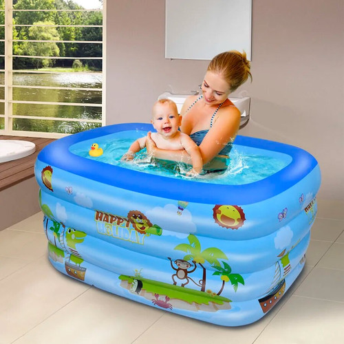 Inflatable Swim Pool for Kids, Indoor & Outdoor，47‘’W*35'’D*13‘'H