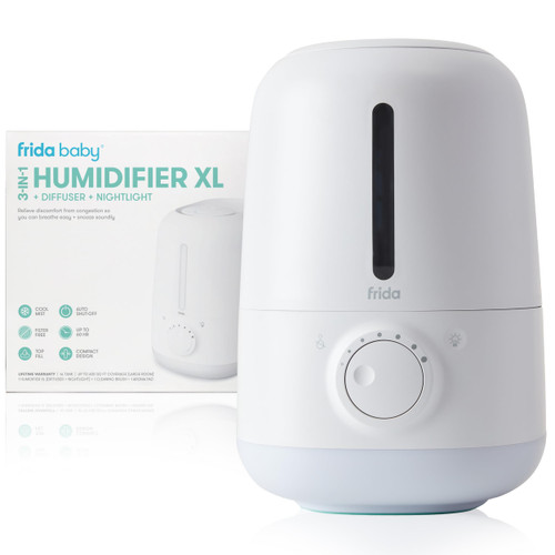 Frida Baby 3-in-1 XL Cool Mist Humidifier for Large Rooms + Diffuser, Nightlight | Top-Fill 6L Tank, Variable Cool-Mist Control, Auto Shut-Off, Quiet, Carry Handle, Night Light, Essential Oil Diffuser