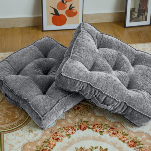Square Deep Seat Cushion Set of 2 Solid Cushions Soft and Comfortable Casual Office Chair Seat Cushion 