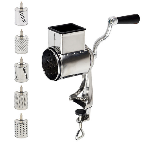 Stainless Steel Manual Potato Grater Grater Food Processor with 5-Drums