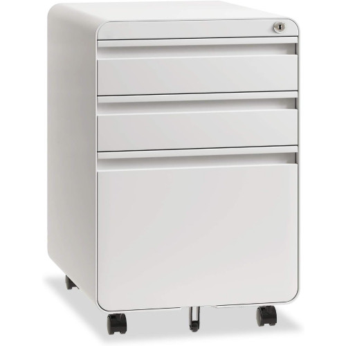 Metal File Cabinet with Lock Wheels, for A4/Legal/Letter, weight capacity: 330lbs, 5 Utility Wheels Office Cabine