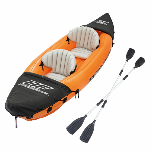 Bestway Lite-Rapid X2 126 x 35 Inches Inflatable 2 Person Kayak Float with Oars