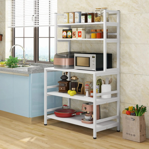 Tribesigns 5-Tier Kitchen Bakers Rack with Hutch, Industrial Microwave Oven Stand, Free Standing Kitchen Utility Cart 