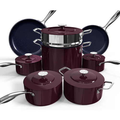 Lux 13pc Forged Lightweight Cookware Set PFAS Free