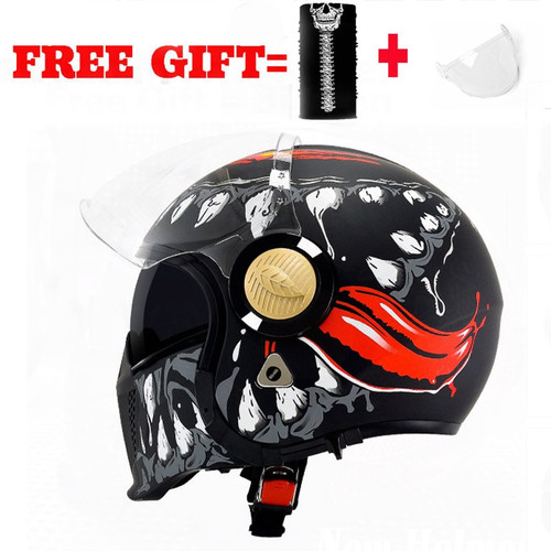 Motorcycle Black Warrior Combination Full Face Helmet 