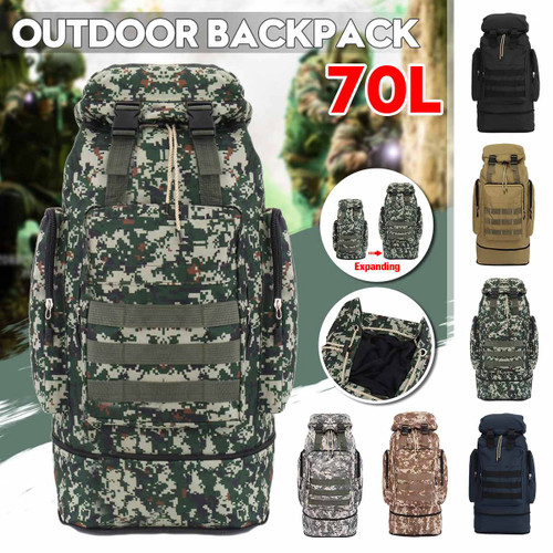 60+10L Military Tactical Camping Hiking Backpack Waterproof Large Outdoors Bag For Outdoor 
