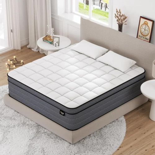 King Size Mattress,14 Inch Hybrid Mattress King Size in A Box with Gel Memory Foam and Pocket Springs, Pressure Relief，Firm