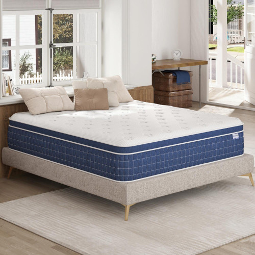 California King Mattress - Upgrade Strengthen - 12 Inch Firm Hybrid Cal King Mattress in a Box