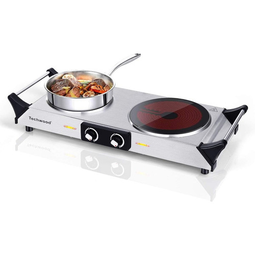 Techwood Electric Stove, Double Infrared Ceramic Hot Plates for Cooking