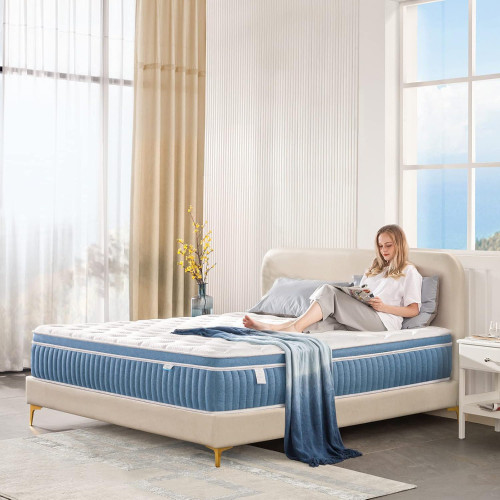 Queen Mattress,10 Inch Hybrid Mattress in a Box, Gel Memory Foam Mattress, Individually Wrapped Innerspring Mattress,Medium Firm